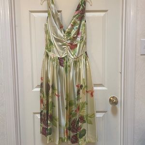 Vibrant floral silk dress